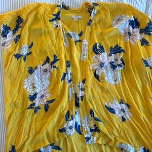 Yellow floral Loft kimono